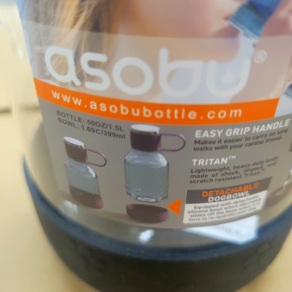 Large Water Bottle with Detachable Bowl (New)